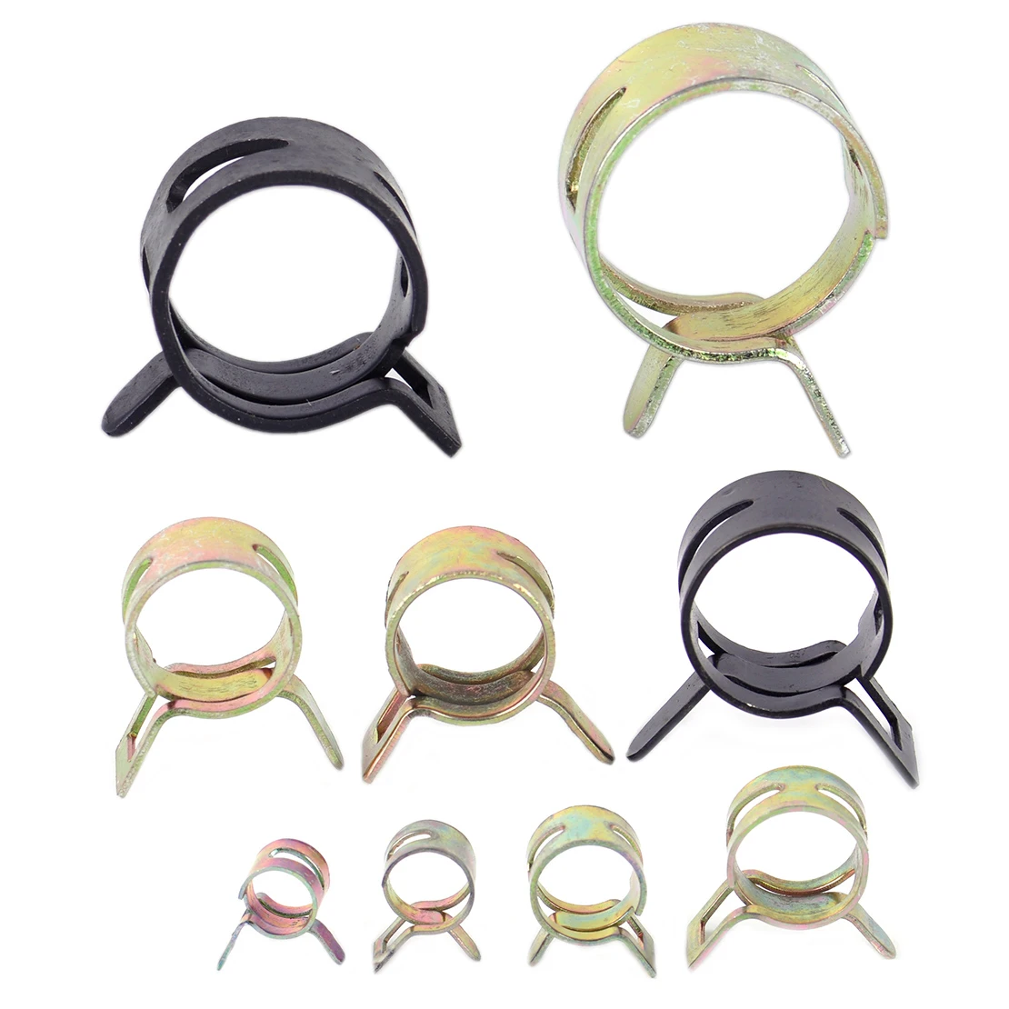 

DWCX 90Pcs 8/10/12/14/15/16/18/20/22mm Spring Clip Vacuum Silicone Hose Clamp Fuel Water Pipe Air Tube Hose Clamp Fastener