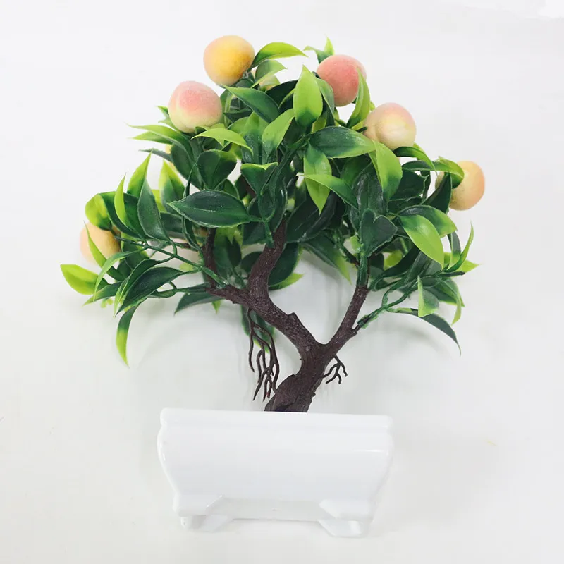 Flone Artificial Plastic Plants Yellow Foam Fruit Tree Simulation Plant Mini Potted For Home Party Office Coffee Table Decor  (11)