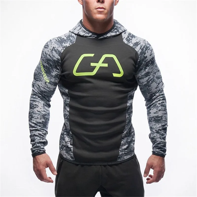 Men Cotton Hoodie Sweatshirts Fitness Clothes Snapback Hoodies Bodybuilding Pullover Discount Sweatshirt