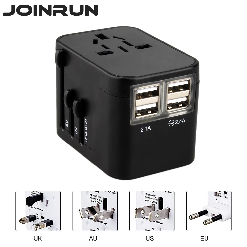 

Joinrun Universal Travel Adapter Electric Plugs Sockets Converter US AU UK EU with Dual USB Charging 2.4A Electrical Power Plug