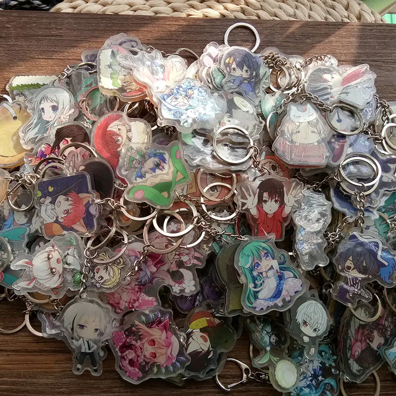 

10pcs/set Mixed Styles Many Anime Touken Ranbu Online Eromanga Sensei Umaru Saber doubleside Print Keychain