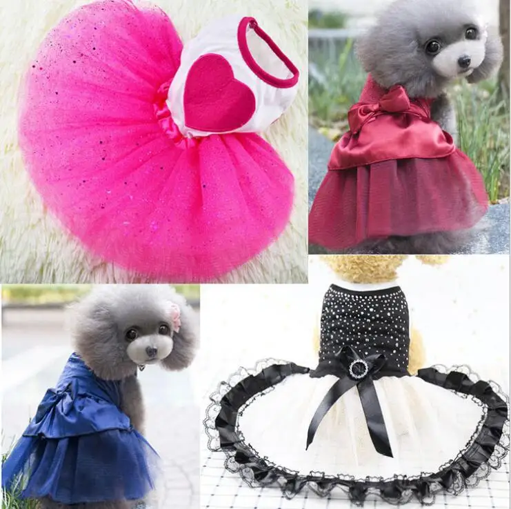 Cute Dog Tutu Dress for Girls Dogs Puppy Princess Dress Colorful Lace ...