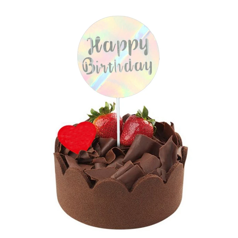 

Balloon Shape Cake Toppers Birthday Party Cupcake Round Paper Insert Card Decor Christmas Party Supplies Cake Insert Card