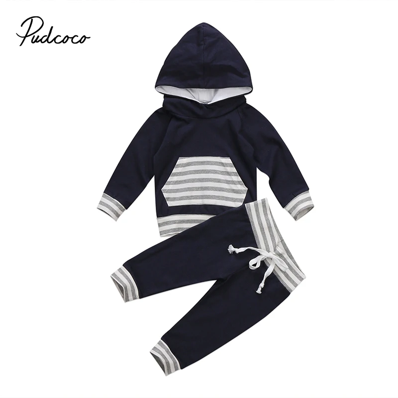

Pudcoco Newborn Baby Autumn Clothes Long Sleeve Hooded Sweatshirt Tops+Long Pant 2PCS Outfit Children Clothing Set 0-24M