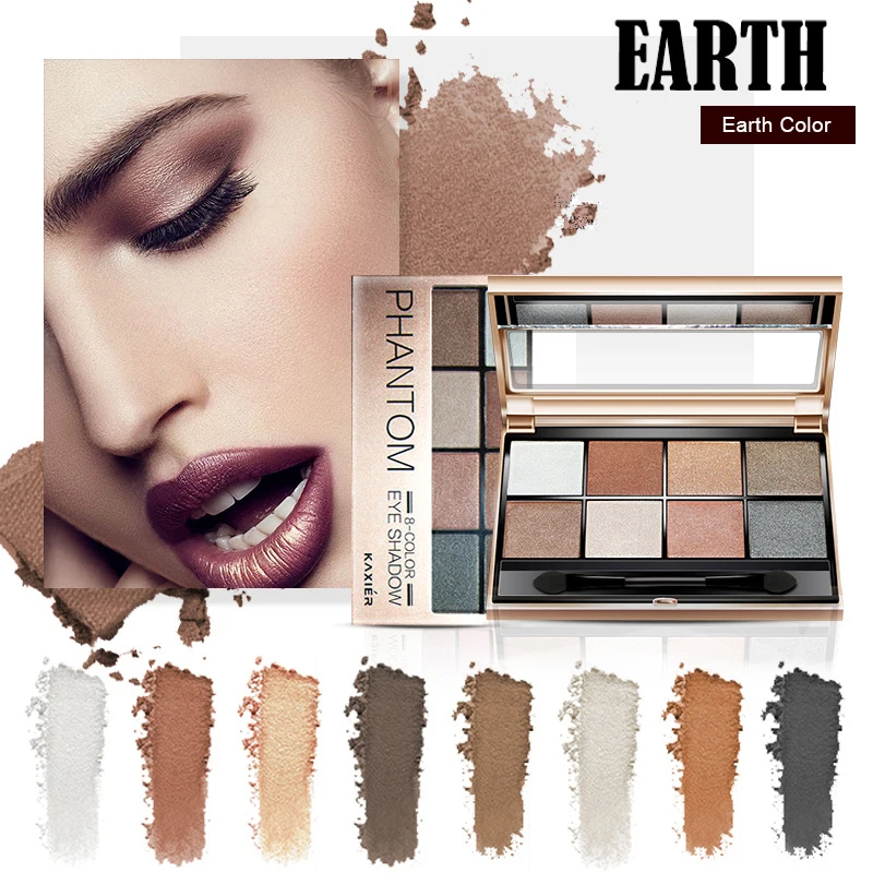 

KAXIER 8 Color Shimmer Matte Pigmented Eyeshadow Palette Nude Makeup Palette Colorful Long Lasting Waterproof Eyeshadow