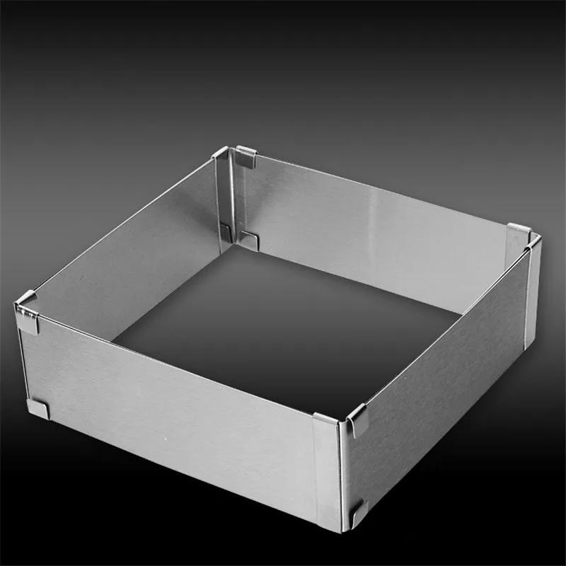 1pcs Stainless Steel Square Adjustable Rectangle Pudding Cake Mousse