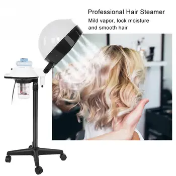 

Salon Spa Hair Steamer Rolling Stand Hooded Hair Coloring Perming Conditioning Steamer Hair Cap Care Machine Heating Evaporation