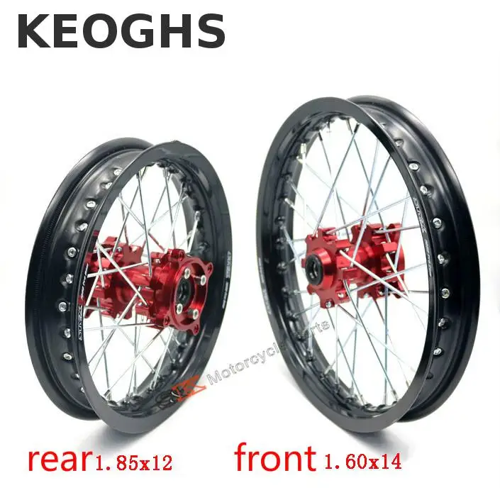 Keoghs Dirt Bike Wheel Rims/tyres Front 14 Inch And Rear 12inch Quality