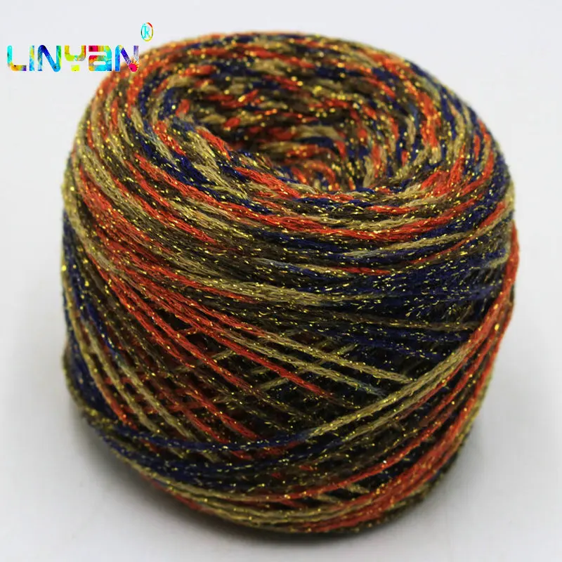 

50g Metallic Yarn For Knitting& Crocheting matethreads DIY Yarns crochet Metallic + Cotton metallized thread t4
