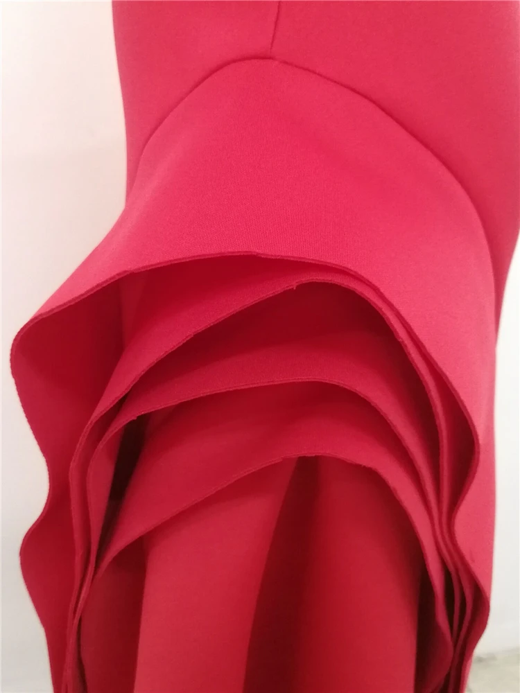 Модная многослойная плиссированная юбка для женщин Красная Асимметричная плиссированная юбка с высокой талией на молнии летние вечерние юбки