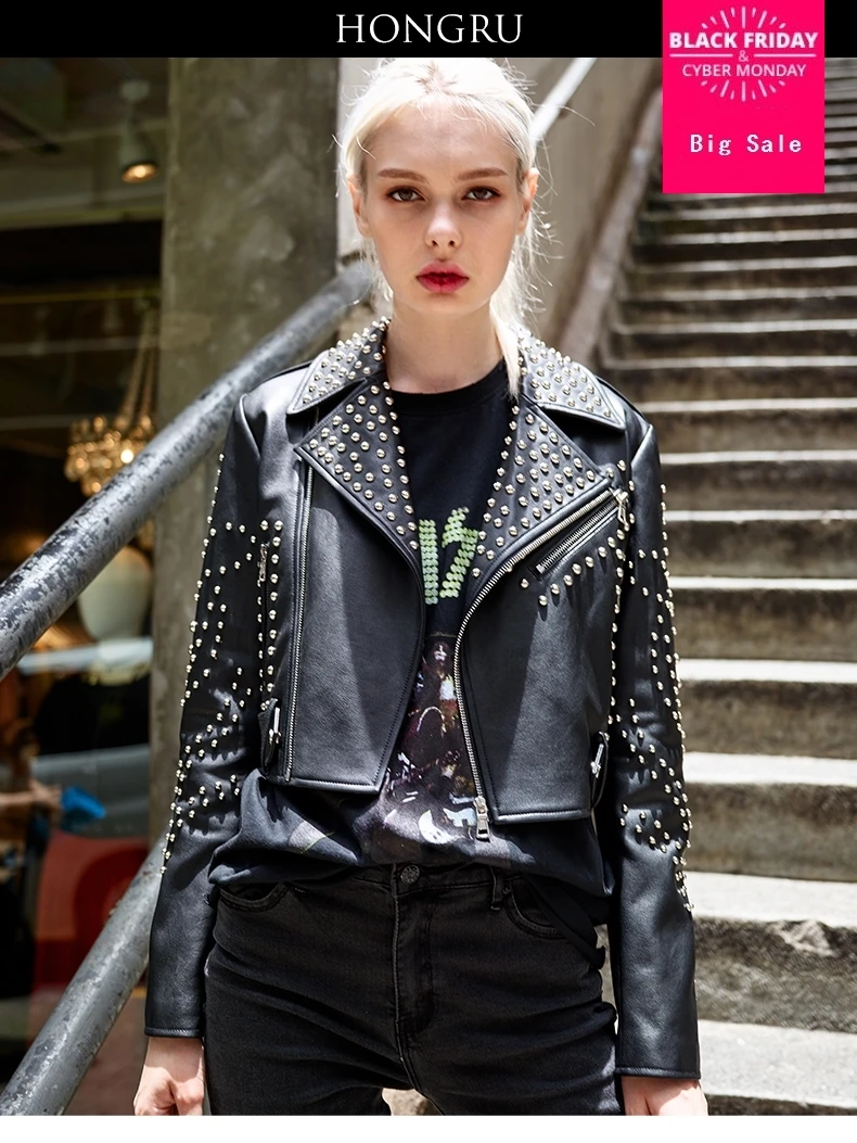 Gratuite Bonne 2018 Dames Veste Perles Street Black Marque Cuir De Mode Qualité Pu Automne Livraison Wj1112 Zipper Style En rfxfqgwT