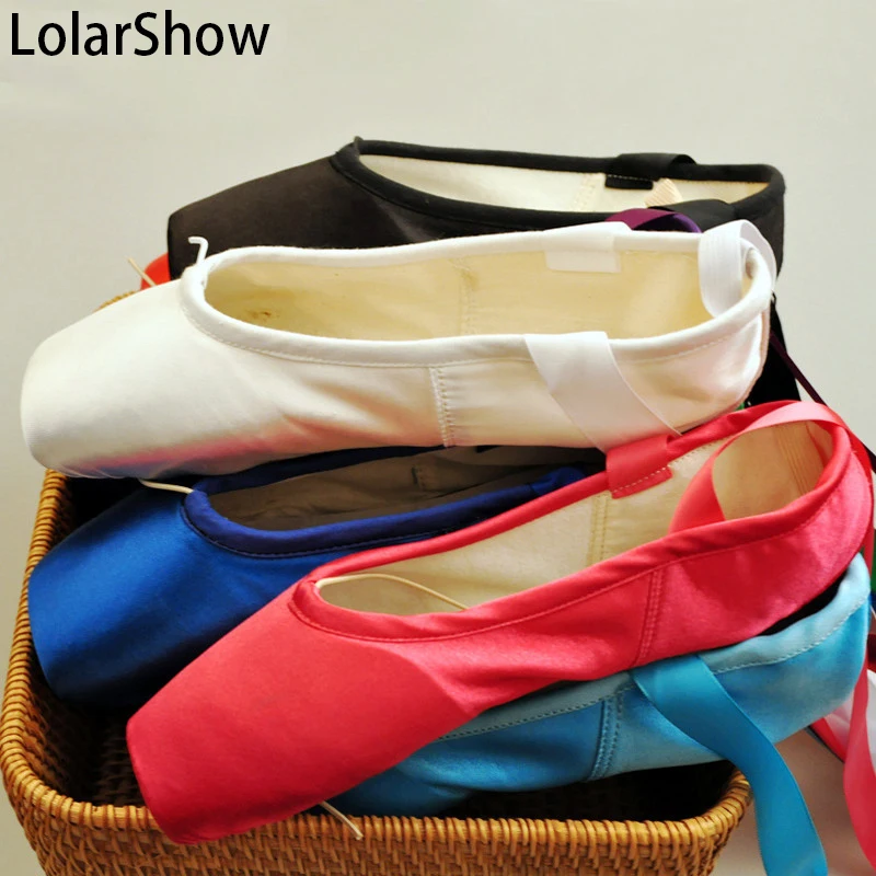 

Colorful Ballet Pointe Shoes Best Quality Satin Ribbons with bag and Toe pads for Professional Dancer Size 31-42