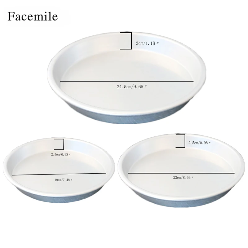 3pcs set 3 размера алюминиевый, с антипригарным покрытием сплава 7/8/9 дюймов глубокое блюдо сковорода для пиццы из Кухня противень Металлический Набор форм для выпечки - Цвет: 3pcs set