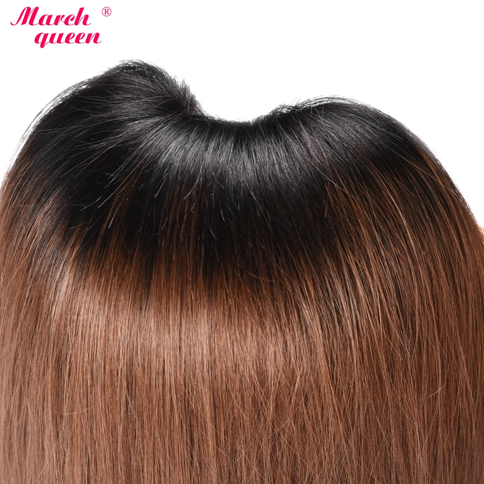 Марта queen прямые волосы бирманский 3bundles Ombre T1B/30 человеческих волос Ткань 2 тона черного до коричневого Цвет пряди человеческих волос для
