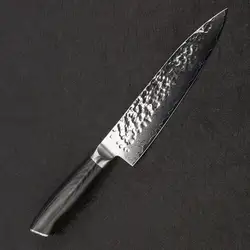 Дамасский поварской нож 8 дюймов японский VG10 Дамаск Нержавеющая сталь Кухня деревянная ручка ножа