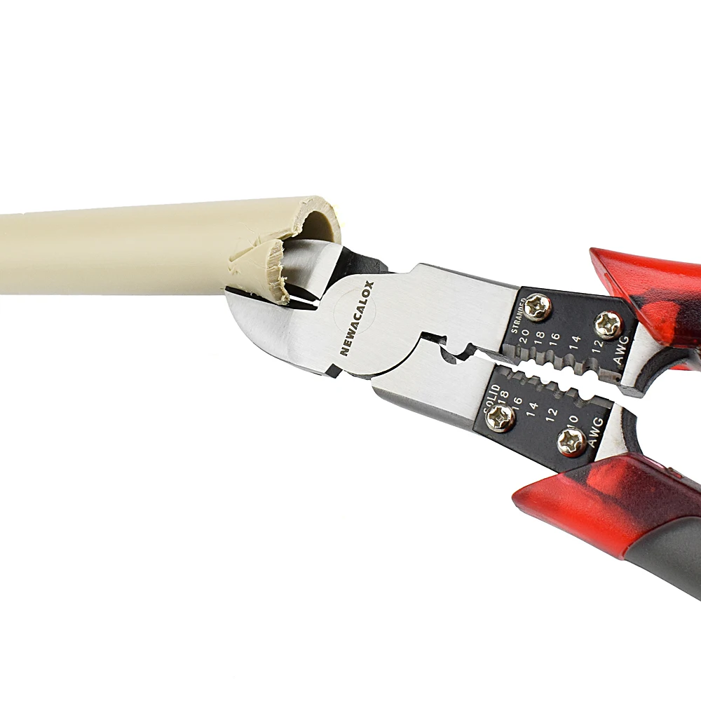 NEWACALOX 8 ''Профессиональные многофункциональные плоскогубцы для зачистки обжимной инструмент для кабелей кусачки для проволоки иглы для носа ювелирные инструменты диагональные