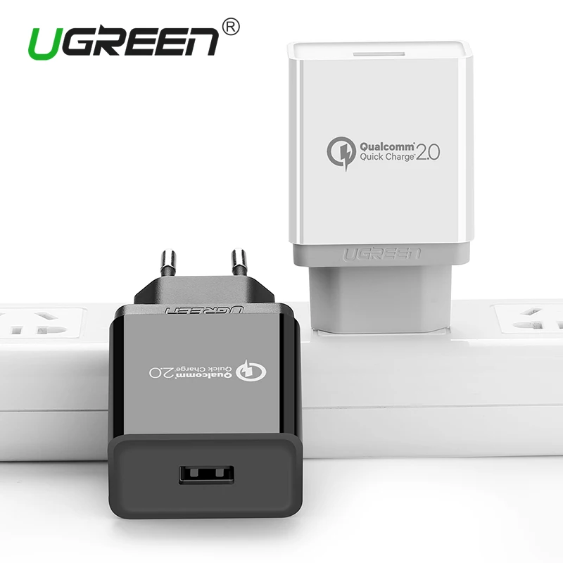 Ugreen Quick Charge 2.0 Phone Charger 5V2A 9V2A 12V1.5A Fast Wall USB Charger for iPhone 7 Samsung Galaxy S6 Edge Xiaomi EU Plug