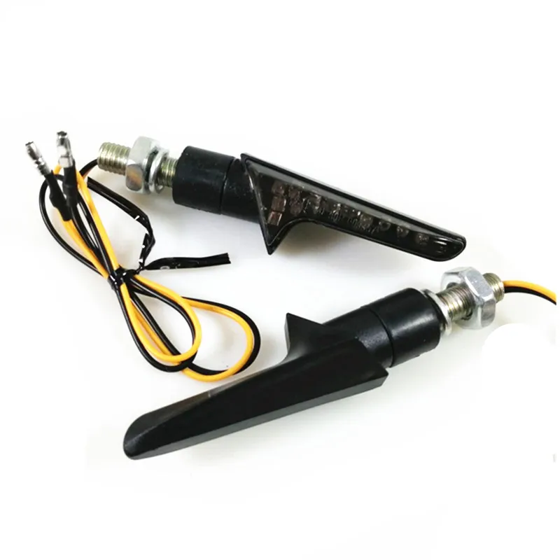 

2x Universal Motorcycle LED Turn Signal Lights Amber Blinker Indicator Scooter Offroad Cafe Racer Old School Dirt bike