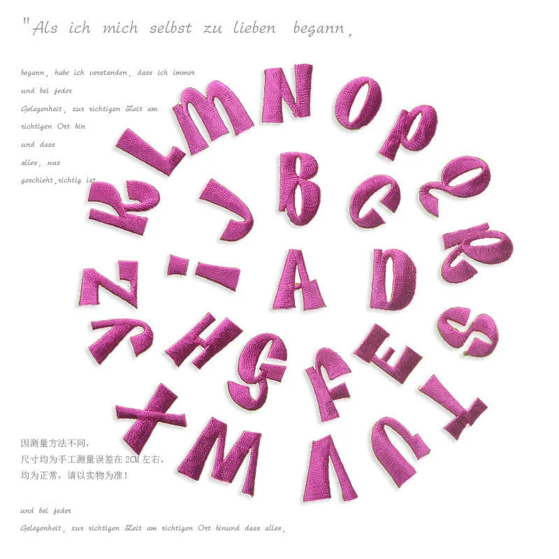 Розовый Красный Английский алфавит вышитые нашивки-аппликация железные буквы для одежды сумки DIY Аксессуары имя патч