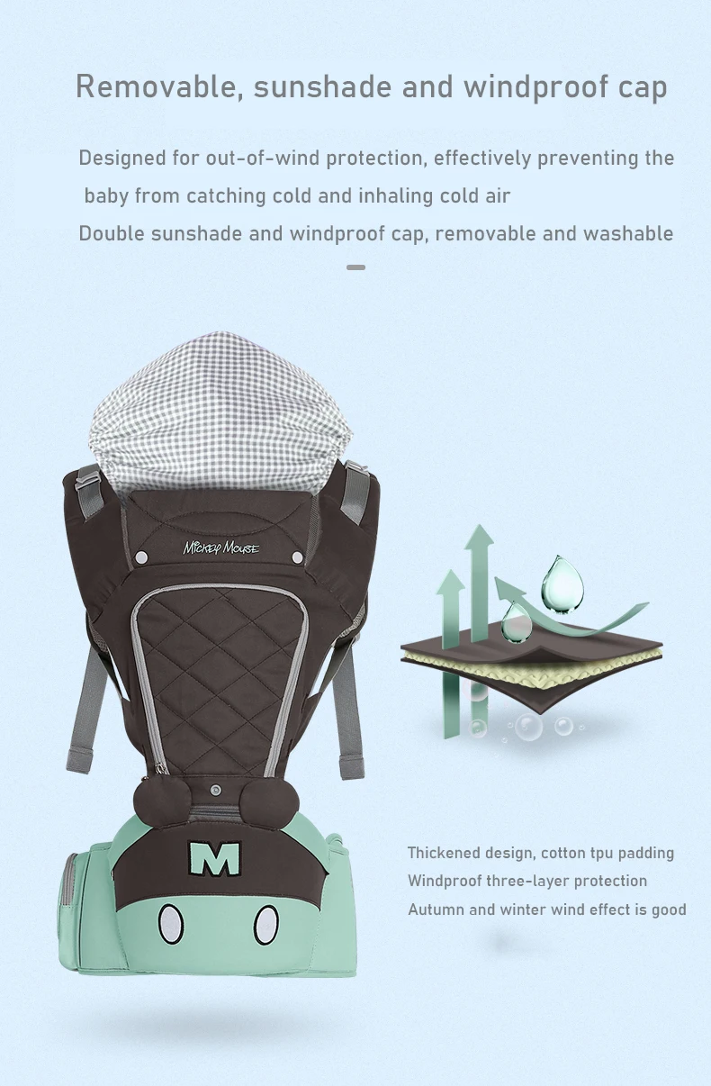 Disney ремень для новорожденных Детский Хипсит слинг передняя сторона кенгуру Слинги для младенцев для путешествий 0-36 месяцев