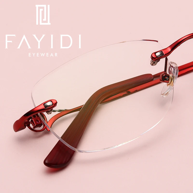 Buy Metal Rimless Spectacles Women Brand Designer