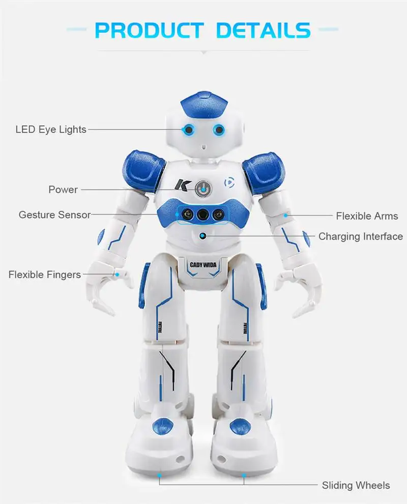 Лидер продаж JJRC R2 зарядка через usb Танцы управление жестами умный Радиоуправляемый Игрушечный Робот Дети подарок на день рождения
