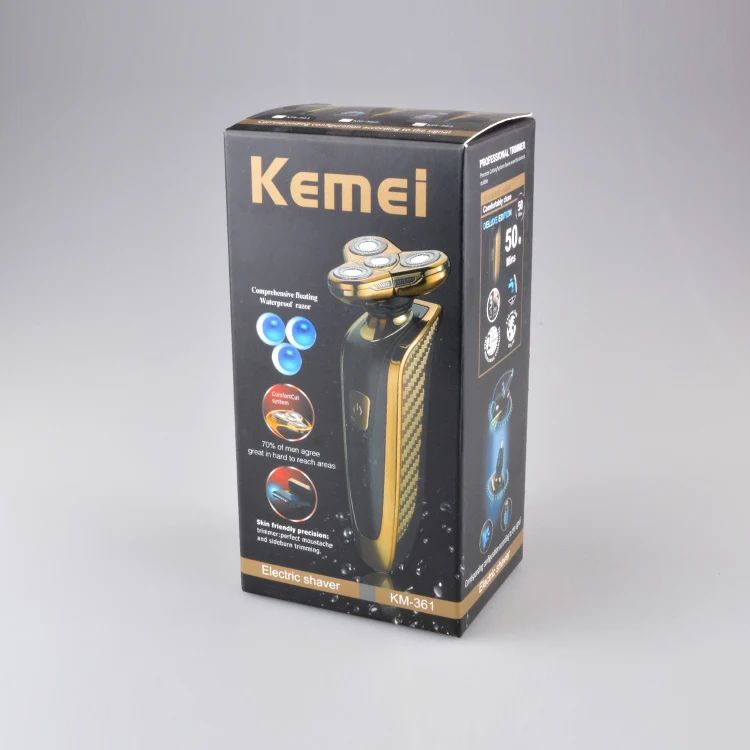 Kemei KM-363 Новые 3 в 1 моющиеся перезаряжаемые электробритва с тройным лезвием электрические бритвы для мужчин уход за лицом 5D плавающие