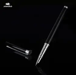 Бесплатная доставка канцелярские Jinhao 126 роскошный метла подарок ручка 0,38 мм ультратонкая перьевая ручка черный, серебристый цвет чернил