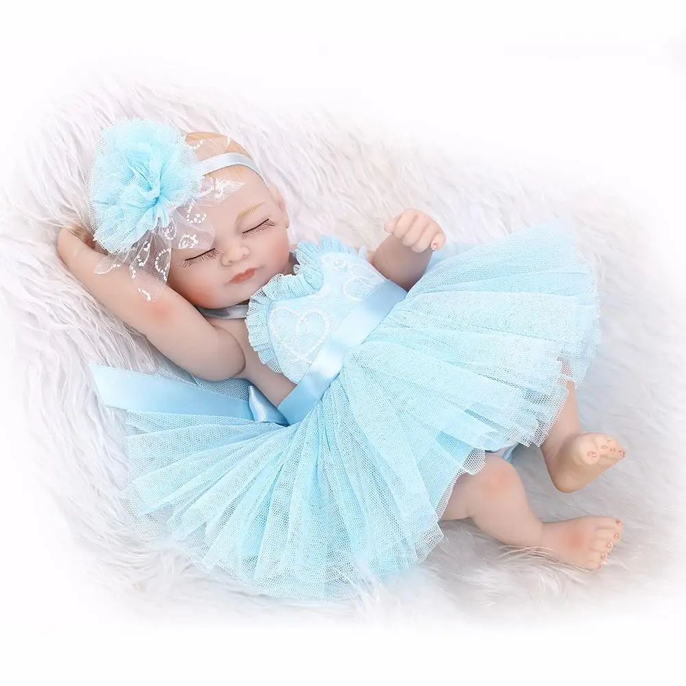 

New Closed Eyes Reborn Doll Vinyl Silicone Children Accompany Toy for Baby Newborn