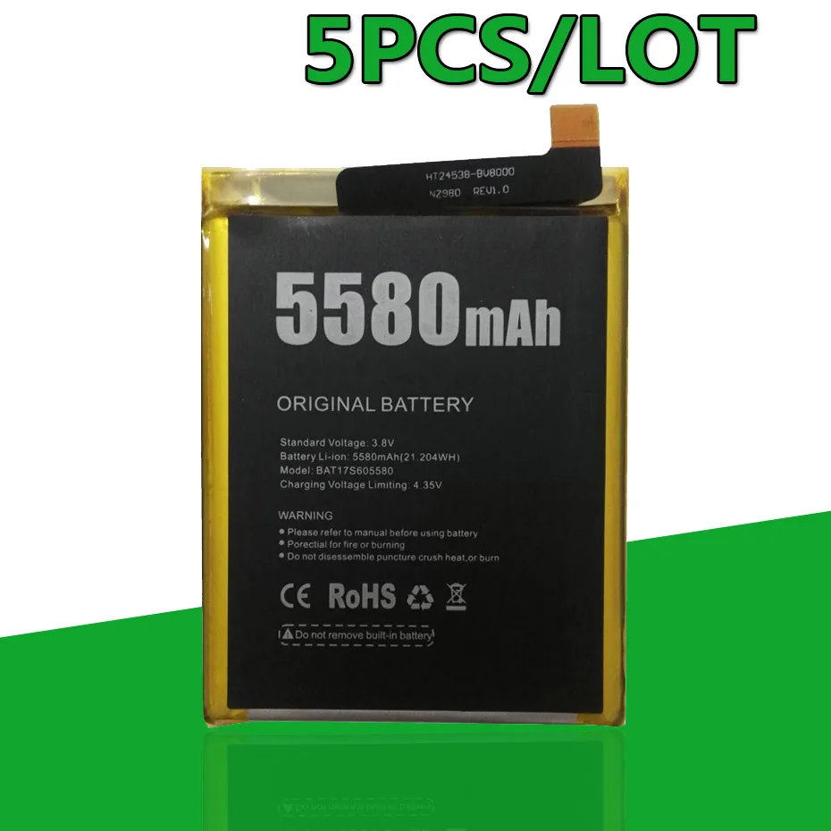 5 шт./лот 5580 mAh Doogee S60 Lite S60Lite мобильного телефона Батарея аккумулятор | Мобильные