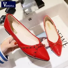 VANGULL/ г. Обувь на плоской подошве женские повседневные Лоферы без застежки, женская обувь на плоской подошве с заклепками женская черная офисная обувь на плоской подошве размер 34-41