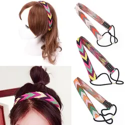 Аксессуары для волос для женщин s вышивка Цветочная эластичная повязка на голову волос Группа ретро обувь девочек для женщин чешские