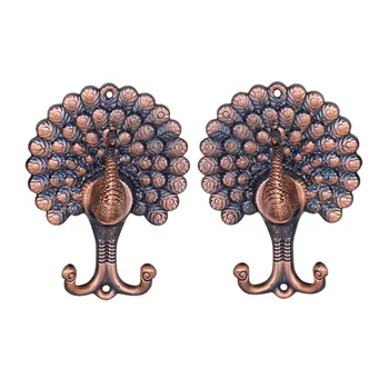 

JFBL Wholesale 1 paire Crochets Murals Forme de Paon pour Embrasses a Rideaux / Vetements / Chapeaux