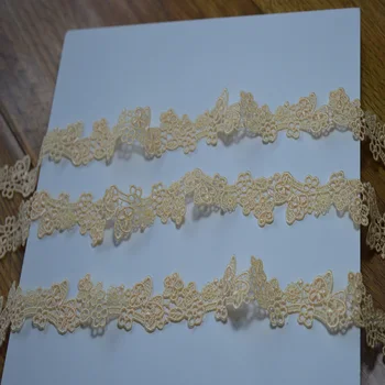 

Free shipping 3cm width 15yds/lot yellow hollow Venise Lace Trim with Design for Wedding Bridal and Garment Decoration177163