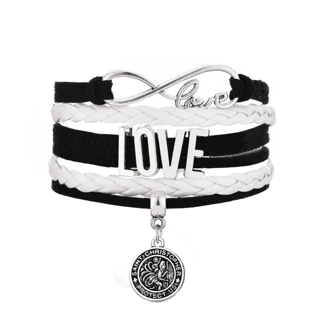 

Dawapara Saint Christopher protect us love rope chain bracelet set