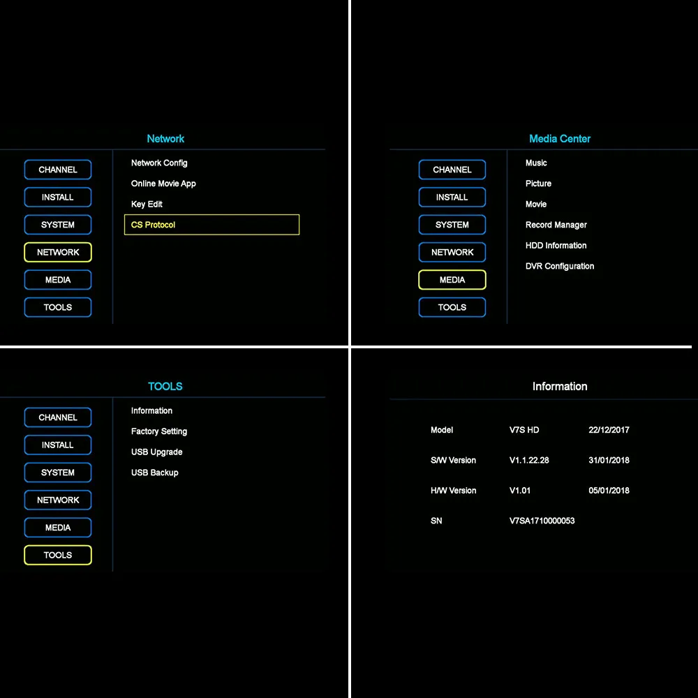 V7S HD DVBS2 спутниковый ресивер цифровой преобразователь 1080p Поддержка USB WiFi антенна 1080P Full HD DVB-S2 PowerVu DVB-S/S2 Complian