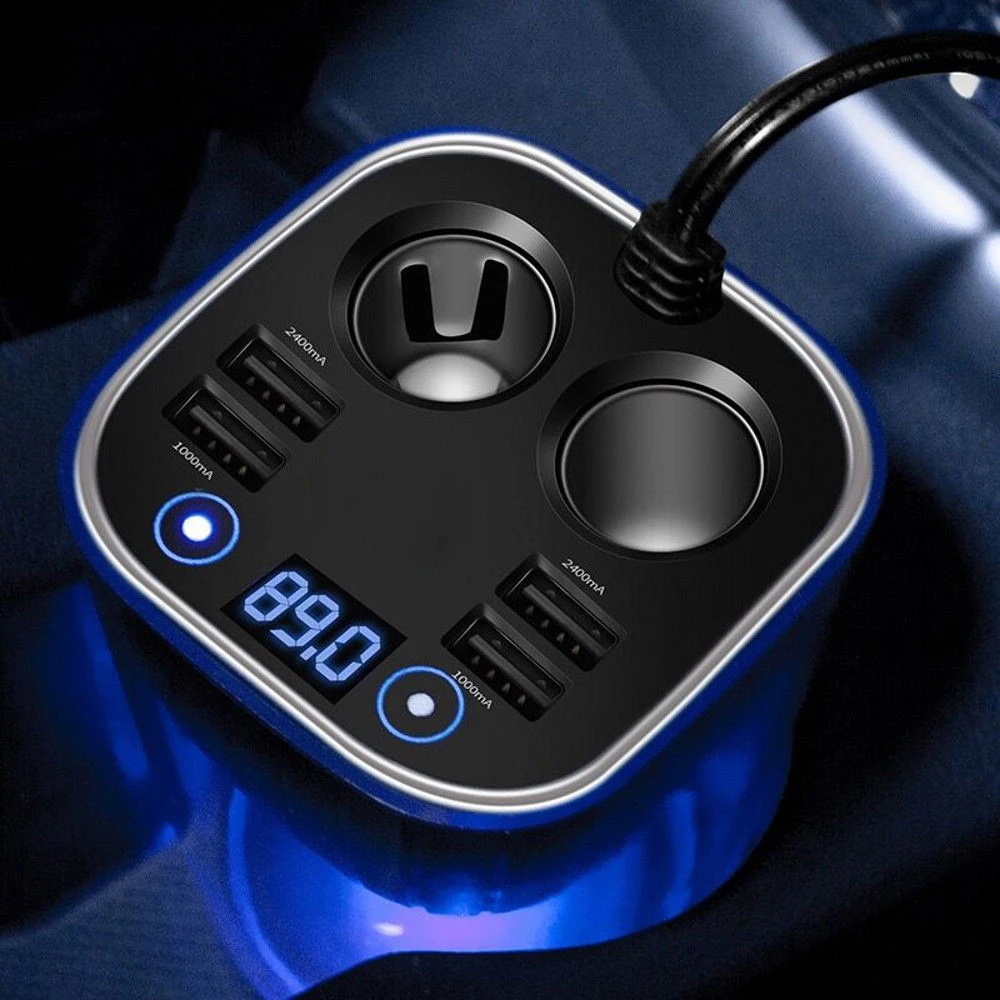 

Car Cup Charger DC12V Multi Function USB Car Charger Adapter Cigarette Lighter