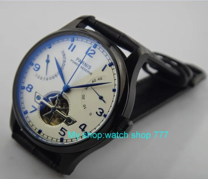 

43mm PARNIS Asian ST25 Automatic Self-Wind Mechanical movement men's watch PVD case power reserve Mechanical watches rnma2