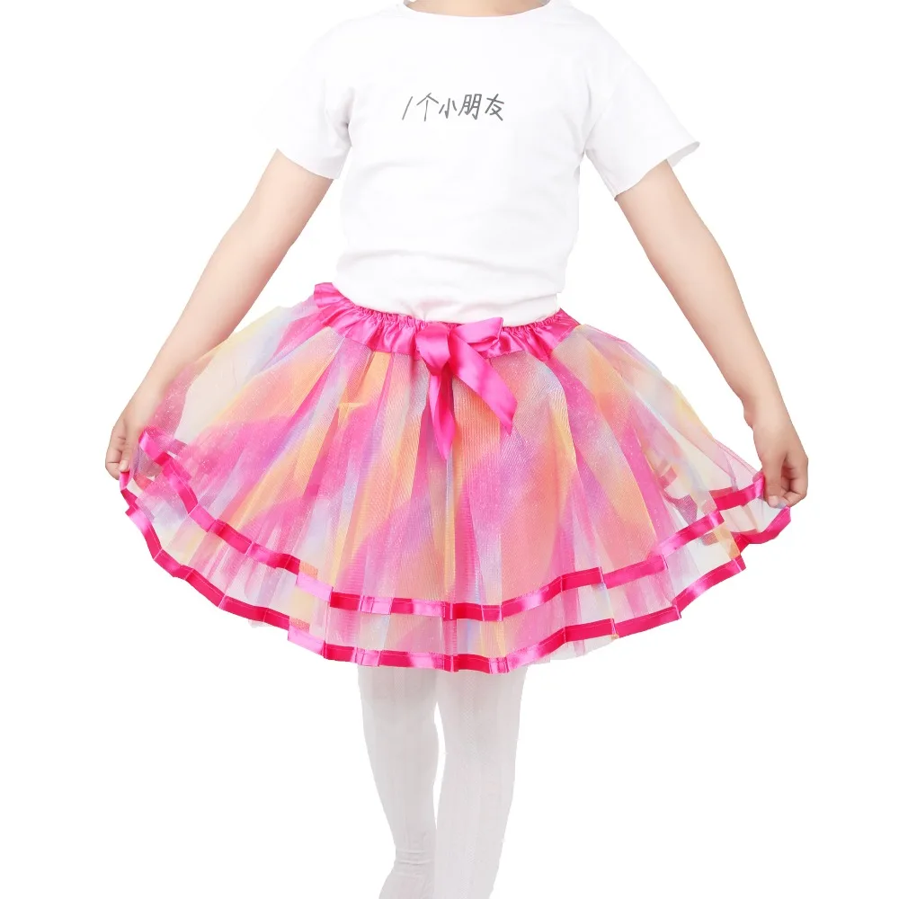 Fashion girl Casual Chiffon Tutu Ribbon Skirt Baby Girl Birthday Party