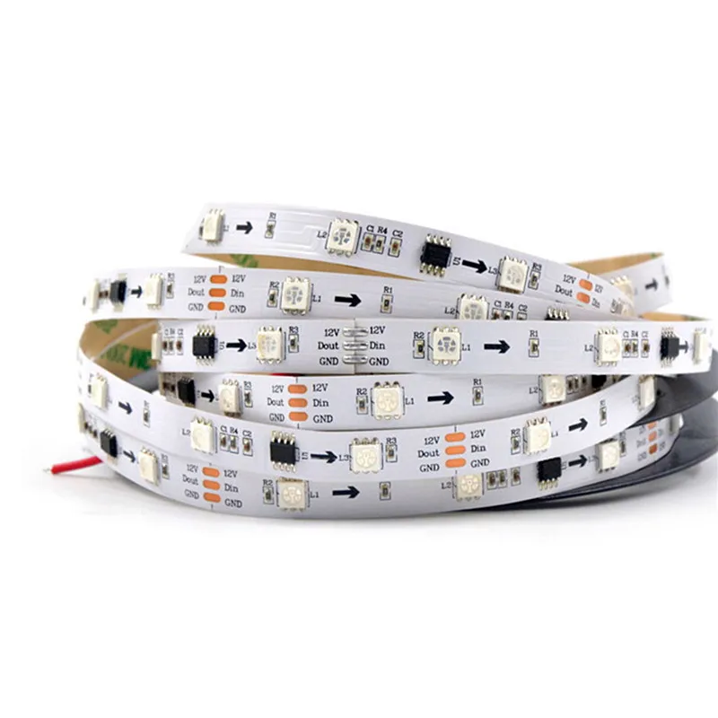 Умная Светодиодная лента WS2811 2811 IC 30/60 пикселей/м 12 в пост. Тока 5050 RGB полноцветная