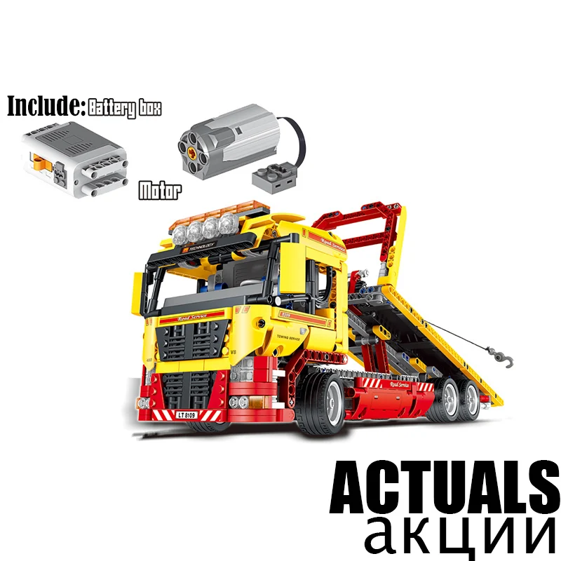 

LELE Techinc 38042 1115PCS 2-in-1 Flatbed RC Truck Building kit Blocks Bricks enlighten toy for children gifts brinquedos 8109