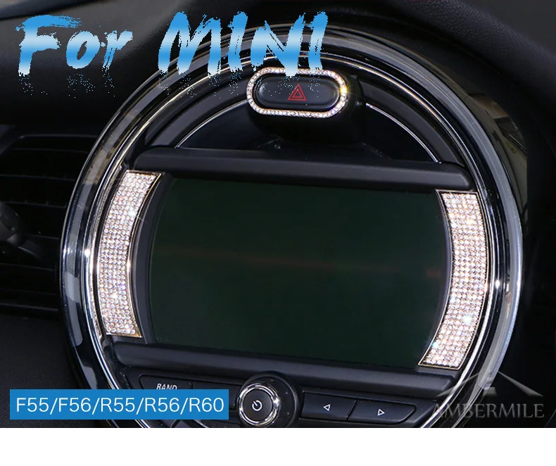 Car Console Screen Navigation Trim Warning Button Stickers for Mini Cooper F56 F55 F54 Clubman Accessories Car Styling (1)
