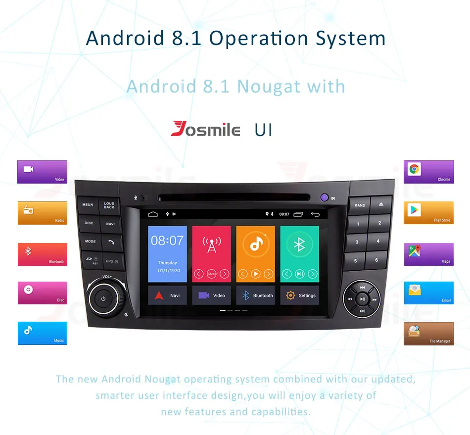 Cheap 2 Din 7" HD Android 8.1 Radio GPS HDMI Car DVD Player For Mercedes/Benz/E-Class/W211/E200/E300/E350 Quad Core Wifi Canbus OBD 2 Cheap 2 Din 7" HD Android 8.1 Radio GPS HDMI Car DVD Player For Mercedes/Benz/E-Class/W211/E200/E300/E350 Quad Core Wifi Canbus OBD 2