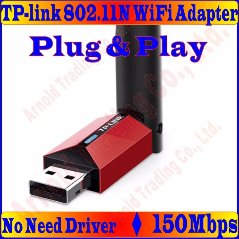 Plug& play, нет необходимости водитель, TP-LINK 150 м Беспроводной сетевой карты 11N 150 Мбит/с 2.4 ГГц USB WiFi адаптер с 5dbi внешний Телевизионные антенны
