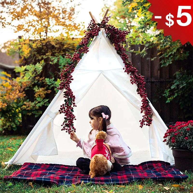 Wigwam для детской палатки из хлопка Tipi деревянный игровой домик детей детская