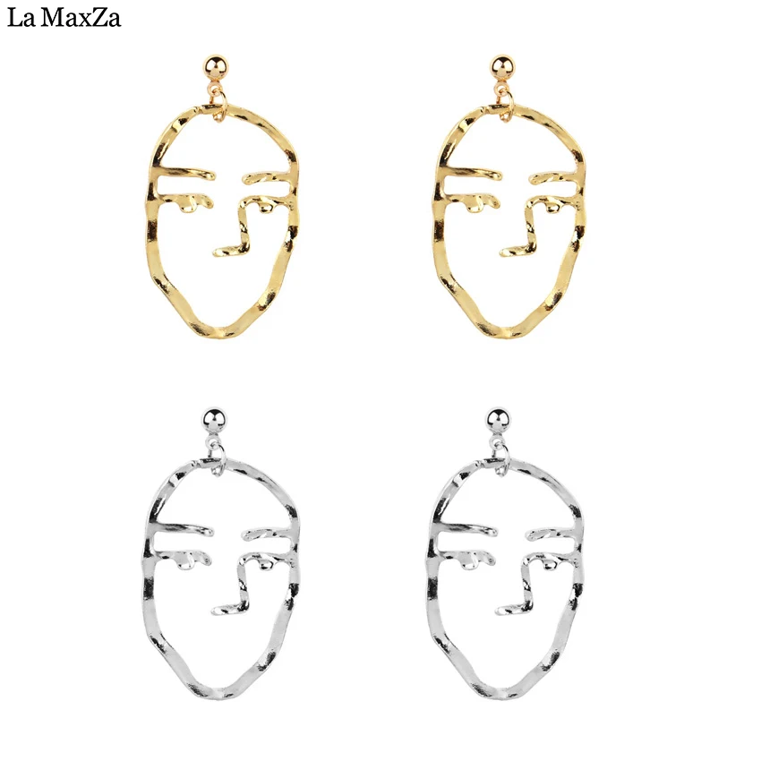 Punk Gold Colour Rregular Charm Metal Figure Earrings For Women Classical Popularity Party Exaggerated Fashion Jewelry | Украшения и