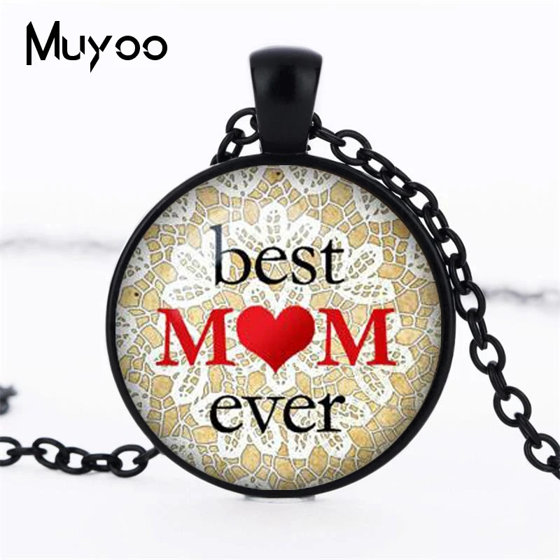 2017 Glass Dome Vintage Best Mom Ever Necklace Mother's Vintage Fashion Art Jewelry Mother