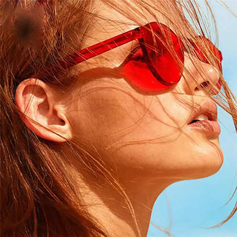 Women Summer Fashion Cat Eye Shades Sunglasses Integrated UV Candy Colored Casual Daily Glasses #4F09 (31)