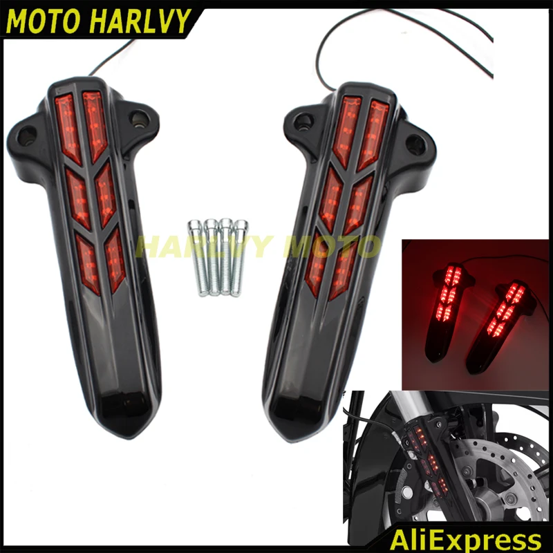 Buy LED Guard Deflector Shield Lower Fork Leg Cover Motorcycle For Harley