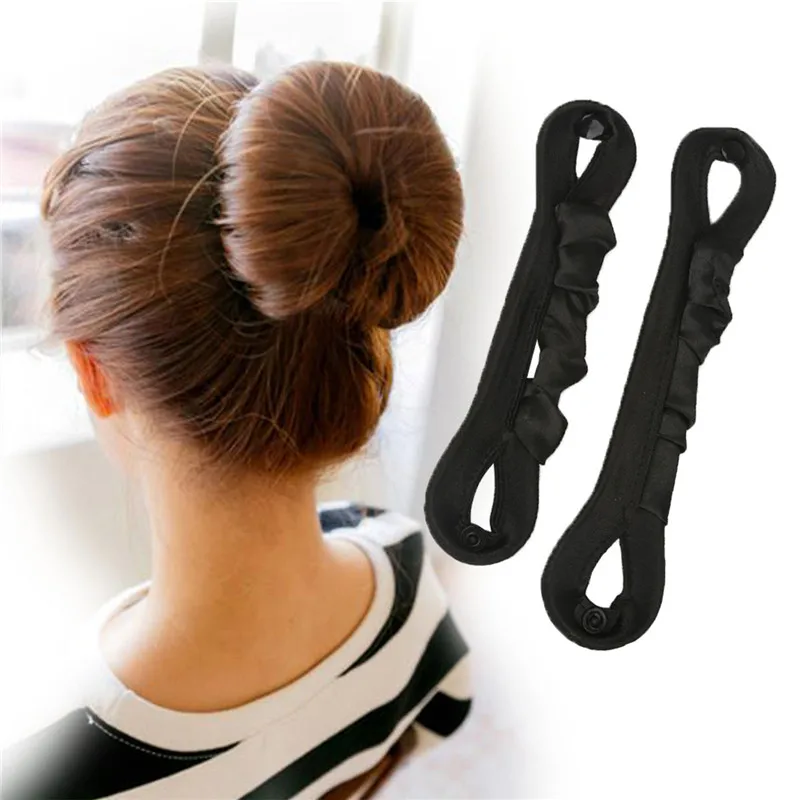 

2pcs 18/22cm Ponytail Creator Plastic Loop Styling Tools with ButtonTail Clip Hair Braid Maker Styling Tool Fashion Salon
